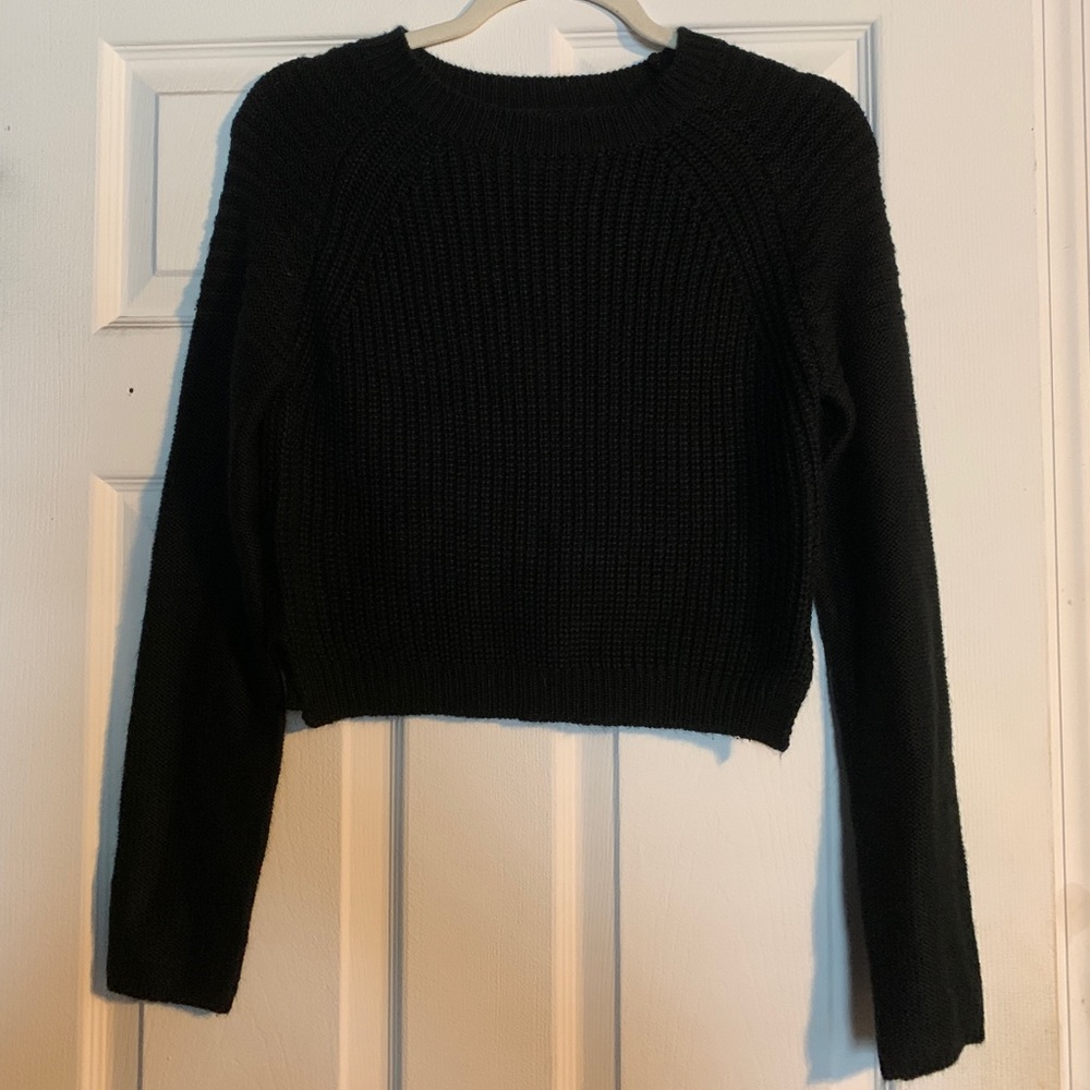 Black knit cropped sweater